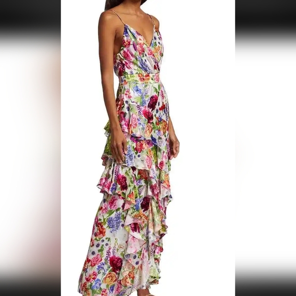 Alice + Olivia Dresses & Skirts - Alice + Olivia Floral Hayden Ruffled Maxi Dress Size 4